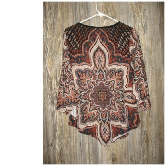 db established 1962 Womens Sz PL Petite Large Brown Paisley Fall Office Boho Top - Picture 13 of 13